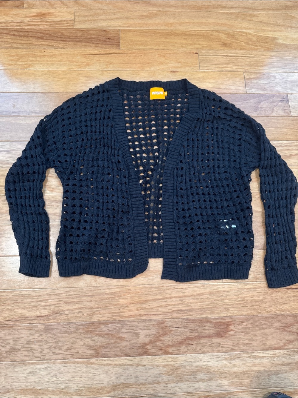 Wispr Open-Knit Black Women's Cardigan Sweater Size Medium